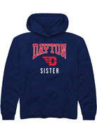 Dayton Flyers Youth Navy Blue Sister Long Sleeve Hoodie