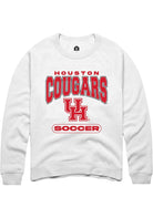 Houston Cougars Mens White Soccer Long Sleeve Crew Sweatshirt