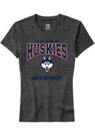 UConn Huskies Womens Mens Ice Hockey Heather Charcoal Short Sleeve T-Shirt