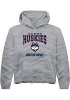 UConn Huskies Youth Mens Ice Hockey Heather Graphite Hoodie