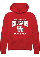 Houston Cougars Mens Red Track & Field Long Sleeve Hoodie