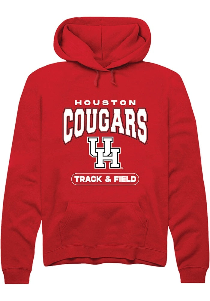 Houston Cougars Mens Red Track & Field Long Sleeve Hoodie