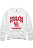 Houston Cougars Mens White Swimming & Diving Long Sleeve Crew Sweatshirt