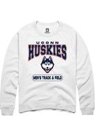 Uconn Huskies Unisex White Mens Track And Field Crew Sweatshirt