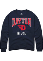 Dayton Flyers Mens Navy Blue Niece Long Sleeve Crew Sweatshirt