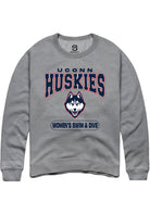 Uconn Huskies Unisex Graphite Heather Womens Swim And Dive Crew Sweatshirt