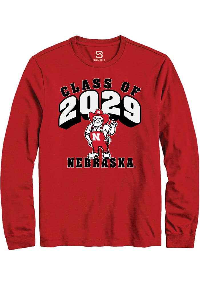Nebraska Cornhuskers Red Class of 2029 Long Sleeve T-Shirt