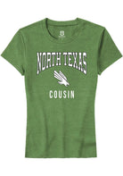 North Texas Mean Green Womens Kelly Green Cousin Short Sleeve T-Shirt