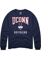 UConn Huskies Unisex Boyfriend Navy Crew Sweatshirt