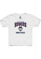 UConn Huskies Youth Mens Golf White Short Sleeve T-Shirt