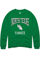 North Texas Mean Green Mens Kelly Green Fiancée Long Sleeve Crew Sweatshirt