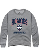 UConn Huskies Unisex Mens Track & Field Heather Graphite Crew Sweatshirt