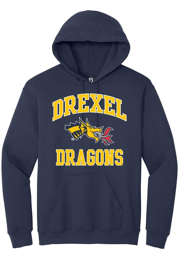 Drexel Dragons Mens Navy Blue No 1 Primary Long Sleeve Hoodie