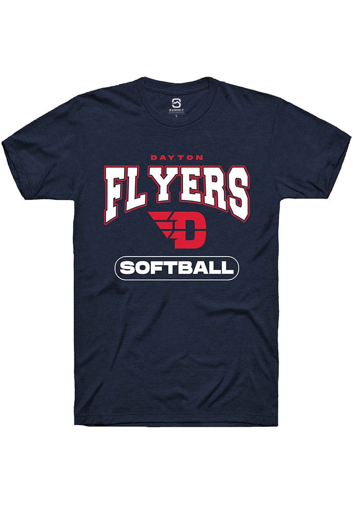 Dayton Flyers Navy Blue Softball Short Sleeve T-Shirt