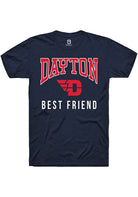 Dayton Flyers Navy Blue Best Friend Short Sleeve Fashion T-Shirt