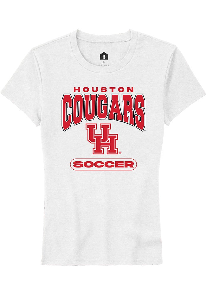 Houston Cougars Womens White Soccer Short Sleeve T-Shirt