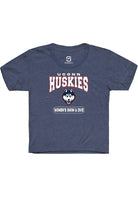 UConn Huskies Youth Womens Swim and Dive Heather Navy Short Sleeve T-Shirt