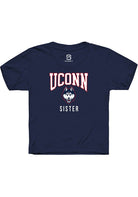 UConn Huskies Youth Sister Navy Short Sleeve T-Shirt