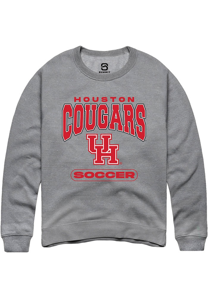 Houston Cougars Mens Graphite Soccer Long Sleeve Crew Sweatshirt