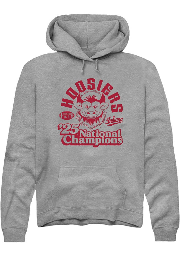Indiana Hoosiers Unisex Graphite Heather Vintage 2025 National Champions Hoodie