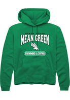 North Texas Mean Green Mens Kelly Green Swimming & Diving Long Sleeve Hoodie