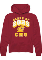 Central Michigan Chippewas Mens Maroon Class of 2025 Long Sleeve Hoodie