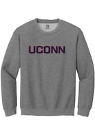 UConn Huskies Unisex Straight Block Heather Graphite Crew Sweatshirt