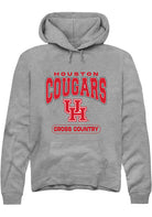 Houston Cougars Mens Graphite Cross Country Long Sleeve Hoodie