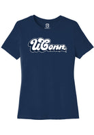 UConn Huskies Womens Tailsweep Heather Navy Short Sleeve T-Shirt