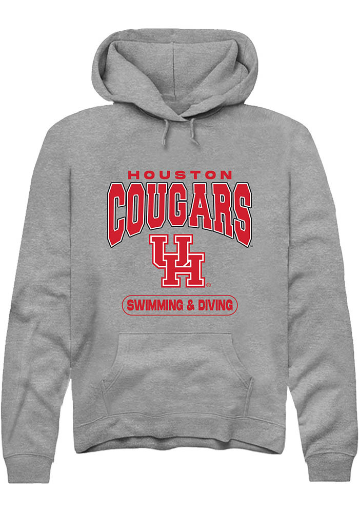 Houston Cougars Mens Graphite Swimming & Diving Long Sleeve Hoodie
