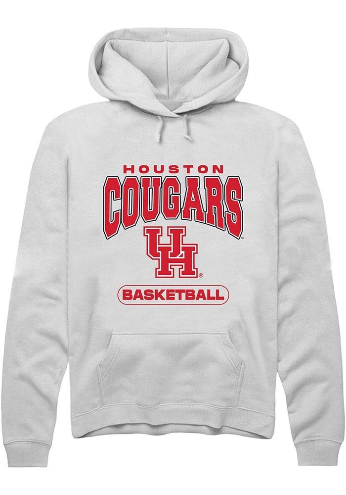 Houston Cougars Mens White Basketball Long Sleeve Hoodie