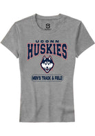 UConn Huskies Womens Mens Track & Field Heather Grey Short Sleeve T-Shirt
