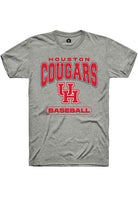 Houston Cougars Grey Baseball Short Sleeve Fashion T-Shirt