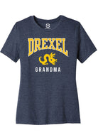 Drexel Dragons Womens Navy Blue Grandma Short Sleeve T-Shirt