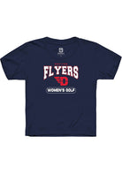 Dayton Flyers Youth Navy Blue Women's Golf Short Sleeve T-Shirt