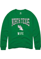 North Texas Mean Green Mens Kelly Green Wife Long Sleeve Crew Sweatshirt