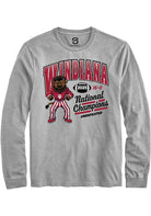 Indiana Hoosiers Unisex Sport Grey Windiana Arch 2025 National Champions Long Sleeve T-Shirt