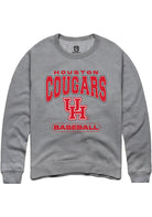 Houston Cougars Mens Graphite Baseball Long Sleeve Crew Sweatshirt