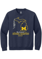Michigan Wolverines Unisex Navy Mbb National Champs 2026 Net Crew Sweatshirt