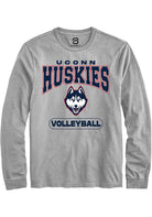 UConn Huskies Unisex Volleyball Heather Grey Long Sleeve T-Shirt