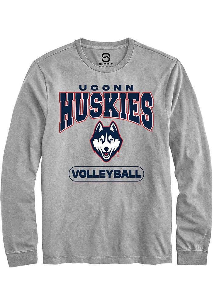 UConn Huskies Unisex Volleyball Heather Grey Long Sleeve T-Shirt