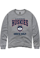 UConn Huskies Unisex Mens Golf Heather Graphite Crew Sweatshirt