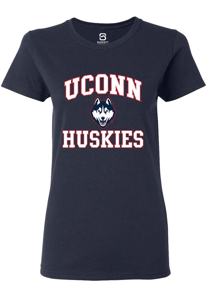 UConn Huskies Womens No 1 Navy Short Sleeve T-Shirt