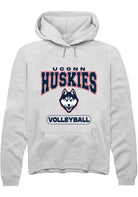 UConn Huskies Unisex Volleyball White Hoodie