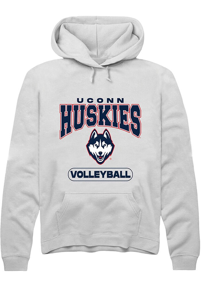 UConn Huskies Unisex Volleyball White Hoodie