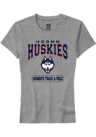 UConn Huskies Womens Womens Track and Field Heather Grey Short Sleeve T-Shirt