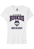 UConn Huskies Womens Mens Ice Hockey White Short Sleeve T-Shirt