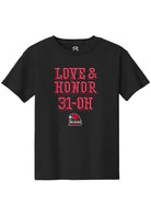 Miami Of Ohio Redhawks Youth Black Love And Honor 31-Oh Short Sleeve T-Shirt