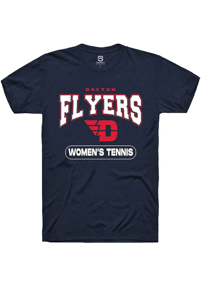 Dayton Flyers Navy Blue Women's Tennis Short Sleeve T-Shirt