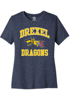 Drexel Dragons Womens Navy Blue No 1 Primary Short Sleeve T-Shirt